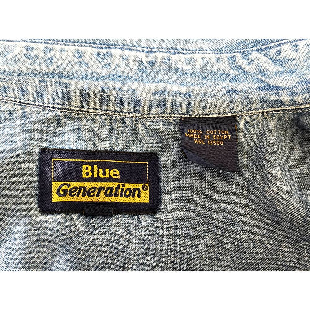 Blue Generation Women Denim Short Sleeve Shirt XL Jeans Grandma's Little Campers - Picture 11 of 13